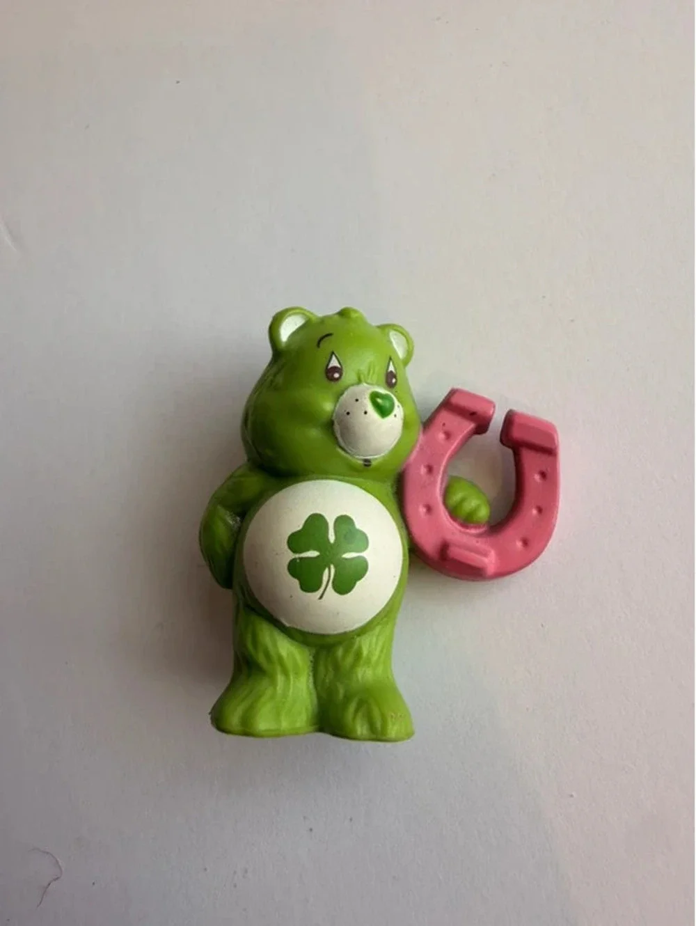 Vintage 1983 Kenner Care Bears | Good Luck Bear With Horseshoe | Mini Figure| 2”